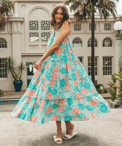 LABEL OF LOVE Ariel Maxi Dress - Mint Floral 12 LABEL OF LOVE Ariel Maxi Dress - Mint Floral