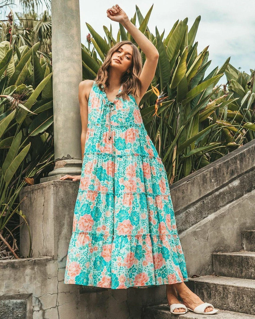 LABEL OF LOVE Ariel Maxi Dress - Mint Floral 2 LABEL OF LOVE Ariel Maxi Dress - Mint Floral
