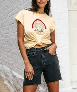 PAPER HEART Tops Be Beautiful Tee - Butter