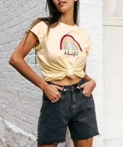 PAPER HEART Tops Be Beautiful Tee - Butter