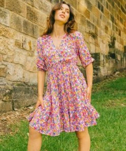 LABEL OF LOVE Ziggy Dress - Rainbow Floral