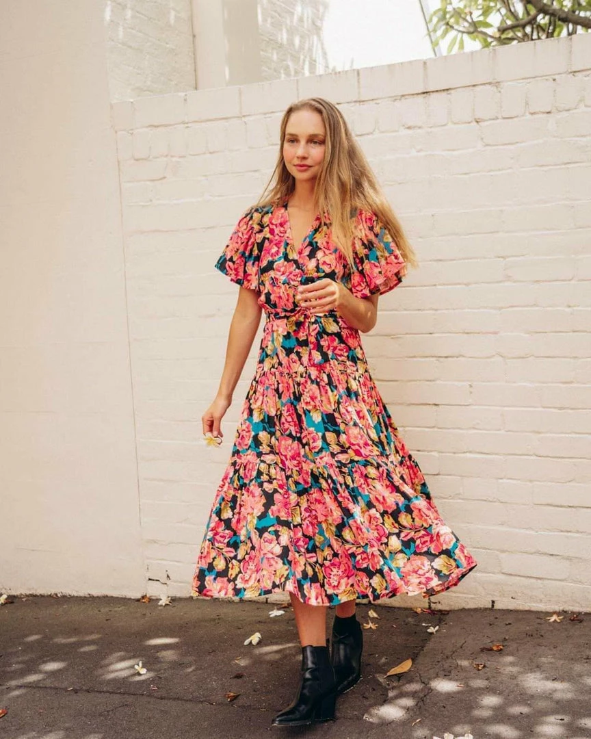 LABEL OF LOVE Dresses Gigi Midi Dress - Floral Bouquet 3 LABEL OF LOVE Dresses Gigi Midi Dress - Floral Bouquet