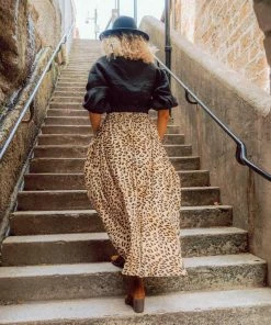 PAPER HEART Bottoms Lara Maxi Skirt - Leopard