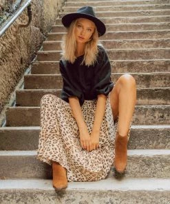 PAPER HEART Bottoms Lara Maxi Skirt - Leopard