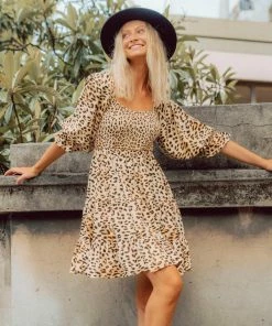 PAPER HEART Lara Mini Dress - Leopard