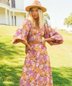 PAPER HEART Annalise Skirt - Retro Floral Bottoms