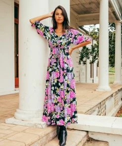 White Closet Tarni Maxi Dress - Purple Floral Dresses 8 White Closet Tarni Maxi Dress - Purple Floral Dresses