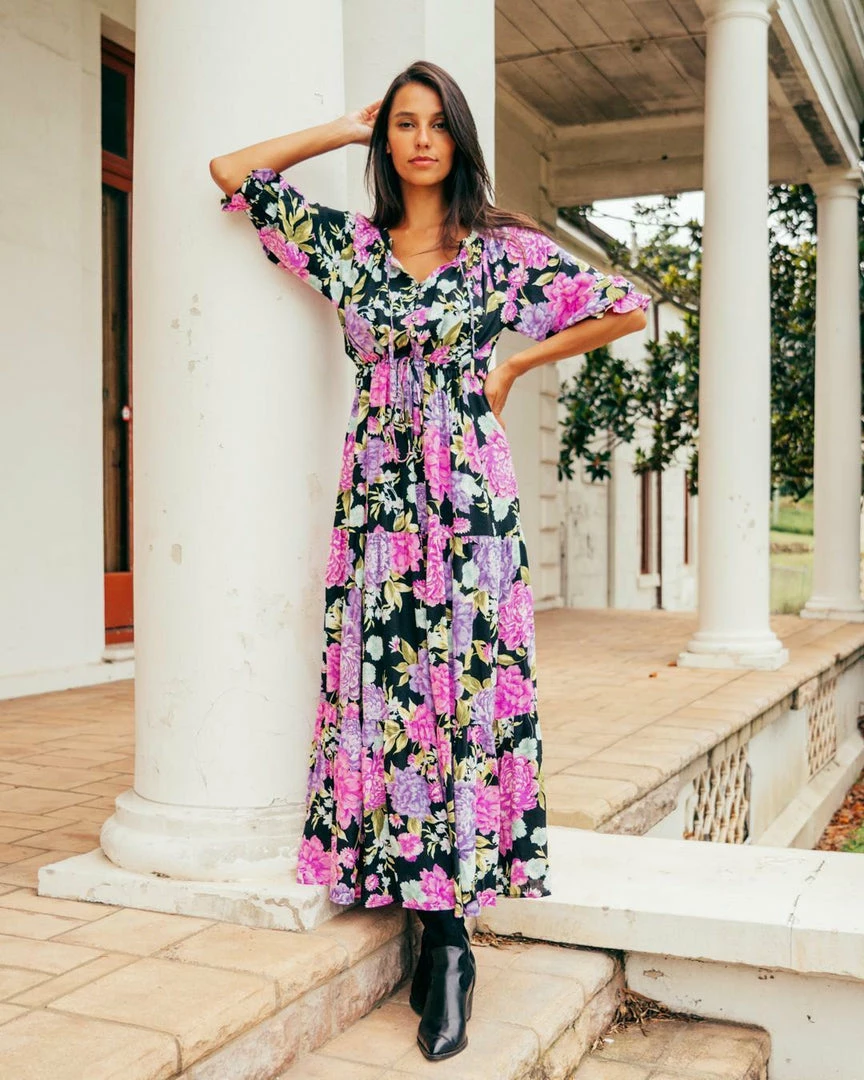 White Closet Tarni Maxi Dress - Purple Floral Dresses 3 White Closet Tarni Maxi Dress - Purple Floral Dresses