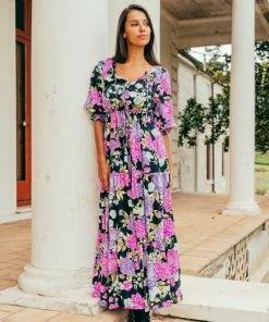 White Closet Tarni Maxi Dress - Purple Floral Dresses 9 White Closet Tarni Maxi Dress - Purple Floral Dresses