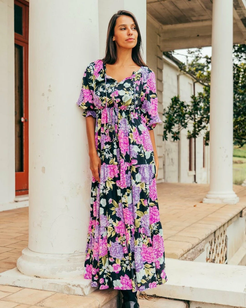 White Closet Tarni Maxi Dress - Purple Floral Dresses 4 White Closet Tarni Maxi Dress - Purple Floral Dresses