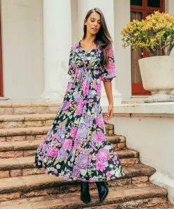 White Closet Tarni Maxi Dress - Purple Floral Dresses 10 White Closet Tarni Maxi Dress - Purple Floral Dresses