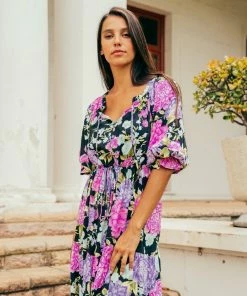 White Closet Tarni Maxi Dress - Purple Floral Dresses 11 White Closet Tarni Maxi Dress - Purple Floral Dresses