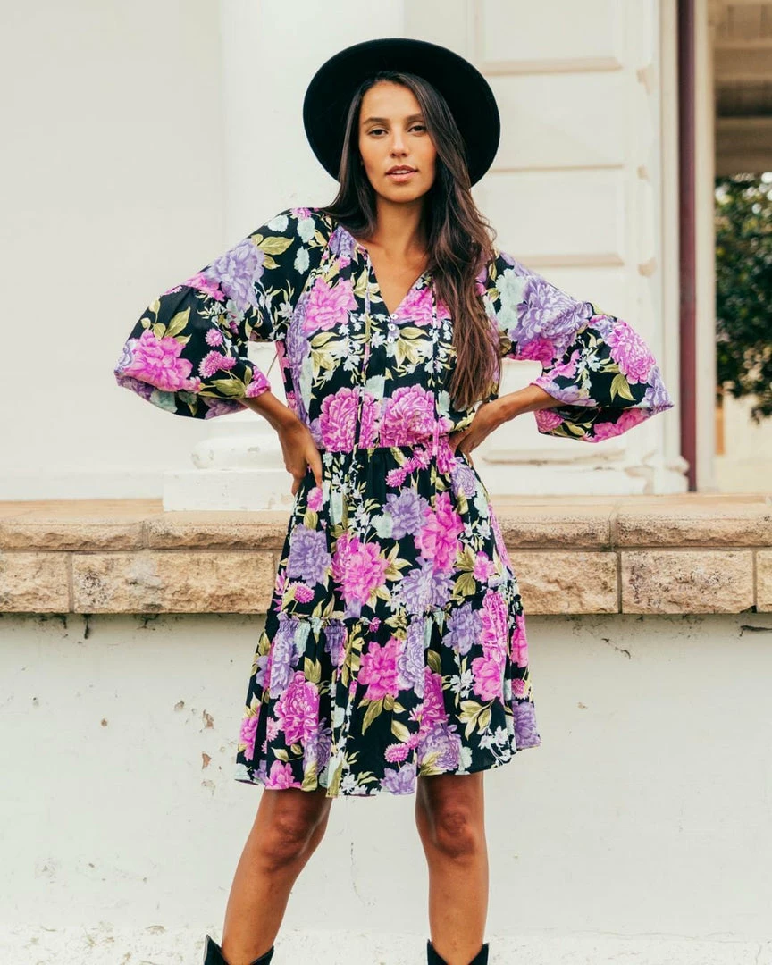 WHITE CLOSET Dresses Tarni Mini Dress - Purple Floral 6 WHITE CLOSET Dresses Tarni Mini Dress - Purple Floral