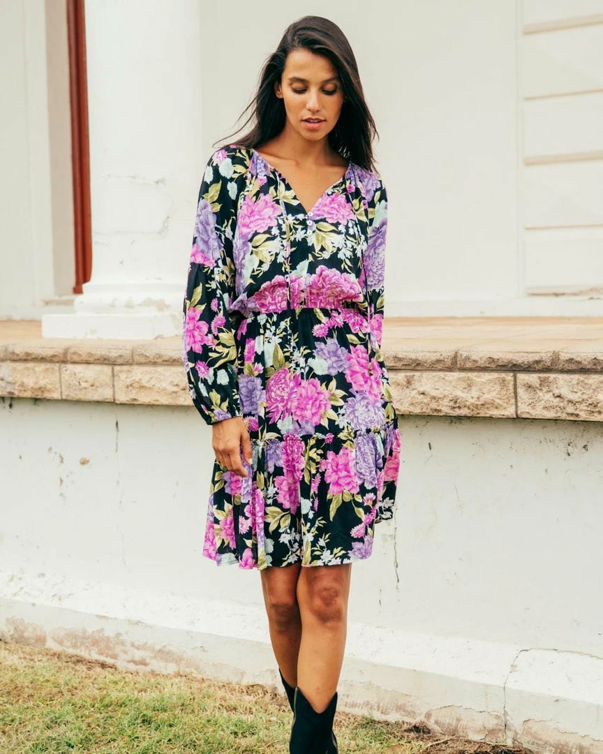 WHITE CLOSET Dresses Tarni Mini Dress - Purple Floral 4 WHITE CLOSET Dresses Tarni Mini Dress - Purple Floral