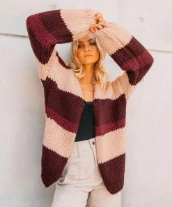 PAPER HEART Layara Cardigan - Wine Long Sleeve Tops 11 PAPER HEART Layara Cardigan - Wine Long Sleeve Tops