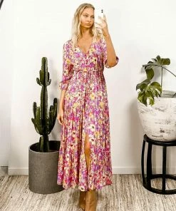 LABEL OF LOVE Dresses Marilyn Maxi Dress - Pink Floral