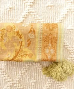 KAILANI THE LABEL All Home & Gift Oceania Throw Rug In Mint Green & Marigold Orange