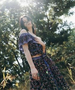 Tulle And Batiste Tops Jolie Crop Top - Moonless Night - Preorder