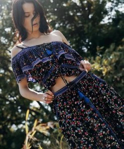 Tulle And Batiste Tops Jolie Crop Top - Moonless Night - Preorder