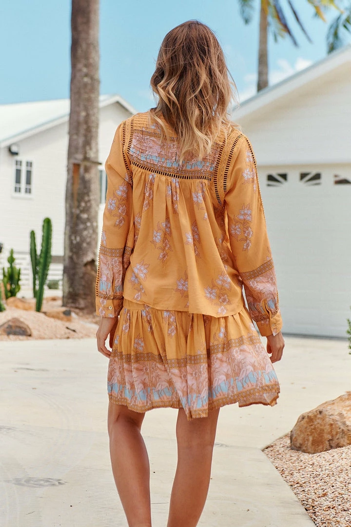 Jaase Mini Skirts Addie Mini Skirt - Mango Paper Crane 11 Jaase Mini Skirts Addie Mini Skirt - Mango Paper Crane