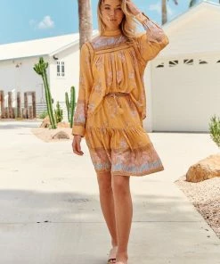 Jaase Mini Skirts Addie Mini Skirt - Mango Paper Crane 17 Jaase Mini Skirts Addie Mini Skirt - Mango Paper Crane