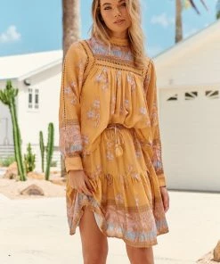 Jaase Mini Skirts Addie Mini Skirt - Mango Paper Crane 20 Jaase Mini Skirts Addie Mini Skirt - Mango Paper Crane