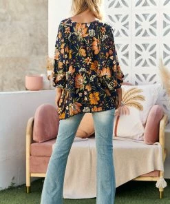 Jaase Tops Bajo Blouse - California Poppy