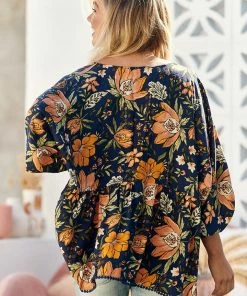 Jaase Tops Bajo Blouse - California Poppy
