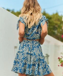 Jaase Cha Cha Mini Skirt - Day Dream Sea