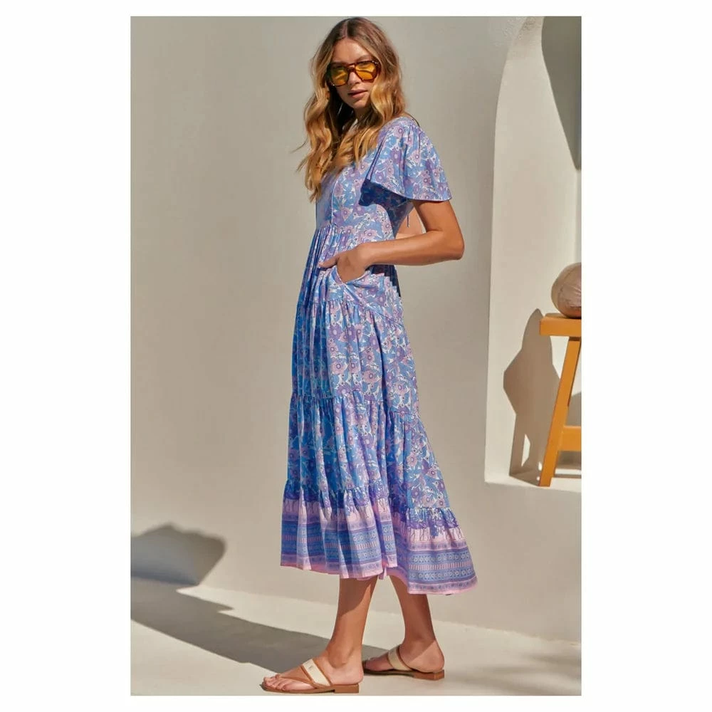 Jaase Cranberry Maxi Dress - Flamingo Wonderland Blue Dresses 3 Jaase Cranberry Maxi Dress - Flamingo Wonderland Blue Dresses