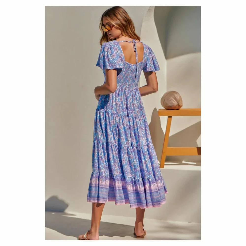 Jaase Cranberry Maxi Dress - Flamingo Wonderland Blue Dresses 4 Jaase Cranberry Maxi Dress - Flamingo Wonderland Blue Dresses