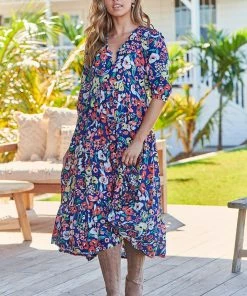 Jaase Eve Midi Dress - Carnation Dresses
