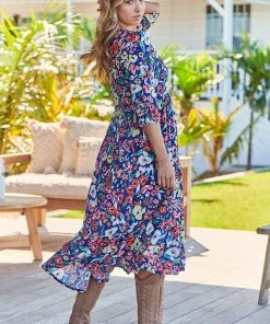 Jaase Eve Midi Dress - Carnation Dresses