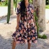 Jaase Dresses Eve Midi Dress - Winter Rose Navy