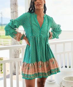 Jaase Fey Mini Dress - Jade