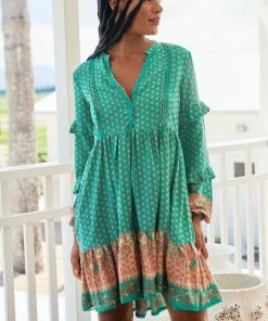 Jaase Fey Mini Dress - Jade