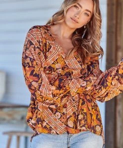 Jaase Folk Blouse - Lantana Tops