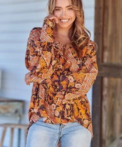 Jaase Folk Blouse - Lantana Tops