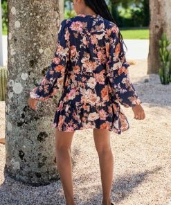 Jaase Dresses Monroe Dress - Winter Rose Navy