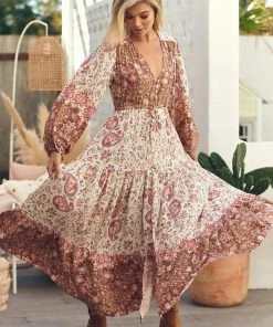 Jaase Dresses Teresa Maxi Dress - Flower Fields