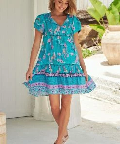 Jaase Jess Dress - Turquoise Starry
