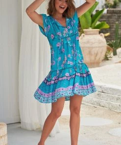 Jaase Jess Dress - Turquoise Starry