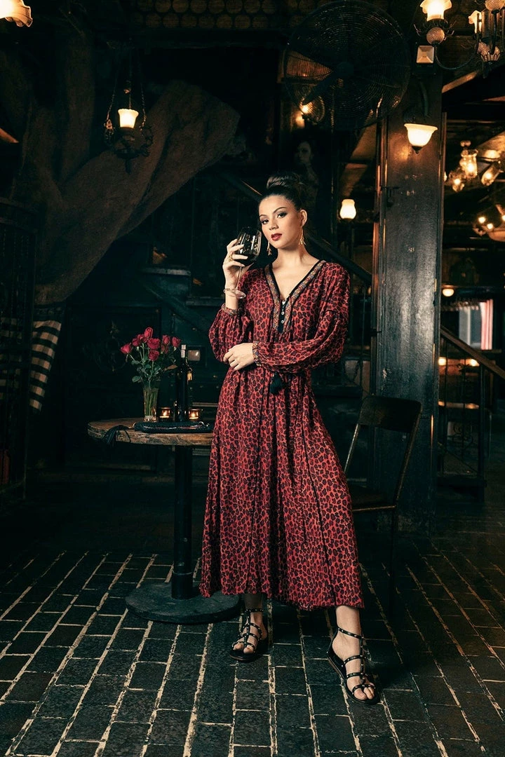 Tulle And Batiste Kristen Kaftan - Tango Red - Preorder 2 Tulle And Batiste Kristen Kaftan - Tango Red - Preorder