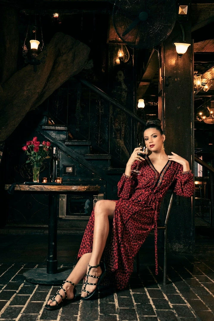 Tulle And Batiste Kristen Kaftan - Tango Red - Preorder 3 Tulle And Batiste Kristen Kaftan - Tango Red - Preorder