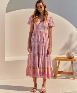 Jaase Dresses Cranberry Maxi Dress - Pink Flamingo Wonderland 19 Jaase Dresses Cranberry Maxi Dress - Pink Flamingo Wonderland