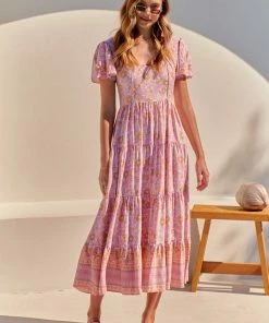 Jaase Dresses Cranberry Maxi Dress - Pink Flamingo Wonderland 18 Jaase Dresses Cranberry Maxi Dress - Pink Flamingo Wonderland