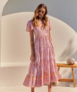 Jaase Dresses Cranberry Maxi Dress - Pink Flamingo Wonderland 14 Jaase Dresses Cranberry Maxi Dress - Pink Flamingo Wonderland