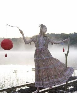 Tulle And Batiste Dresses Luna Maxi Dress - Golden Olive - Preorder