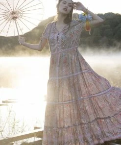 Tulle And Batiste Luna Maxi Dress - Warm Taupe - Preorder Dresses