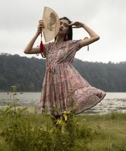 Tulle And Batiste Luna Frill Mini Dress - Warm Taupe - Preorder Dresses